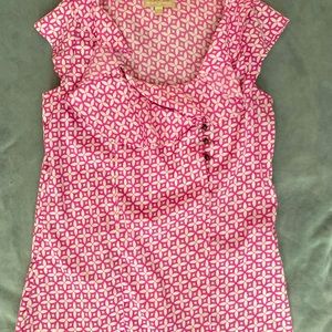 Pink and white Banana Republic blouse